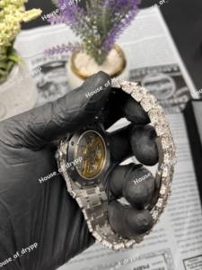 Reloj de Pulsera Modelo Slim Iced Out de Acero Inoxidable con Diamantes de Moissanita, Estilo Hip Hop Unisex, Diseño de Lujo, Regalo - Product Image 2