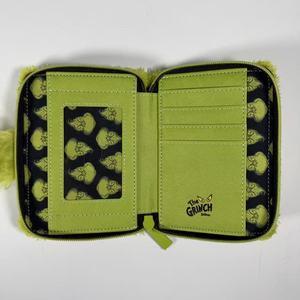 Festive Green Plush Grinch Face Zippered Wallet Coin Purse With Card Slots For <strong>Christmas</strong> Holiday <strong>Gifts</strong> - Product Image 2