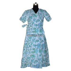 Custom Logo Luxury Women Hand Block Printed Cotton Bathrobes At Competitive Price - Product Image 1