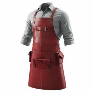 Leather Sleeveless Bib <b>Apron</b> Classic Style Reusable Multiple Pockets <b>Work</b> Suit for Baking Mats - Product Image 4