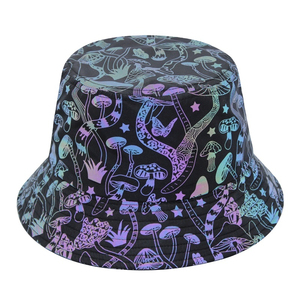Sombreros de cubo de tela polar 100% algodón con estampado animal y rayas, lavados al ácido, bordados, con botón y efecto rasgado, personalizados, precio mayorista - Product Image 5