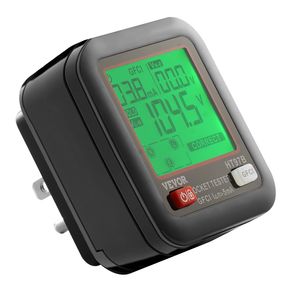 Tester GFCI Elettrico con Display LCD, Rilevatore di Prese per 7 Tipi Comuni di Guasti alla Cablaggio, Tester per Trasformatori - Product Image 1