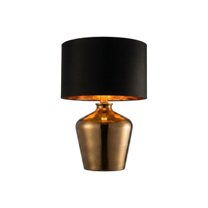 Lámpara de Mesa Moderna Cromada con Pantalla Negra Tipo Tambor para Decoración del Hogar, Lámparas de Mesa Hechas a Mano en Oferta - Product Image 4