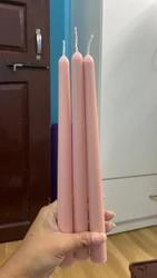 Bougies coniques en cire de paraffine trempées à la main, couleur rose blush, sans fumée, en gros, pour Noël, Pâques, anniversaires et mariages - Product Image 3