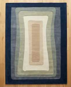 Tapis ovale moderne en laine à poils épais, motif floral terracotta, avec envers antidérapant en latex, style scandinave, écologique - Product Image 5
