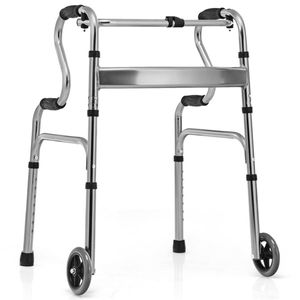 Deambulatore Pieghevole Grigio Comodo e Resistente con Regolazione dell'Altezza per Terapia di Riabilitazione Certificato TUV - Product Image 2