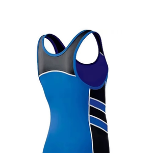 Singlet de Compresión Azul para Hombre con Panel Lateral Negro, Transpirable, de Secado Rápido, Spandex y Nailon, Ropa Deportiva - Product Image 5