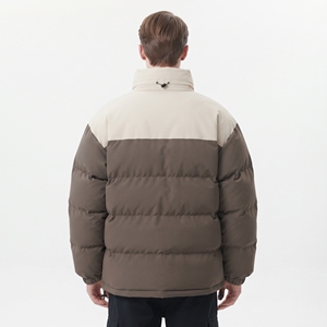 Chaqueta Acolchada para Hombre Hawk Eye con Bloques de Color, Cuello Alto, Abrigo Cálido de Invierno, Cierre de Cremallera, Ajuste Holgado, Estilo Casual - Product Image 5