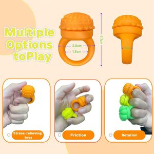 Set di Fidget Spinner in Silicone con 12 Cappucci Testurizzati e Funzione Click per Alleviare lo Stress e Migliorare la Concentrazione nel Lavoro, Anelli e Cubi Tattili Antistress - Product Image 2