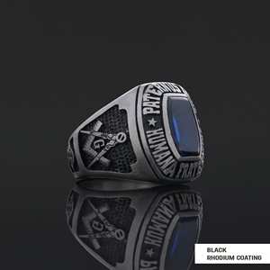 แหวนเมสัน BOJ รุ่น 038 แหวนเงินประดับเพชรแบบปรับแต่งได้ สำหรับรับปริญญา มหาวิทยาลัย  สำหรับทั้งชายและหญิง ของขวัญสำหรับงานปาร์ตี้ ราคาประหยัด - Product Image 4