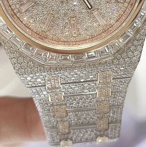 Reloj Mecánico de Lujo con Diamantes de Imitación Moissanite, Correa Ajustable de Acero Inoxidable, Resistente al Agua, Diseño de Moda - Product Image 1