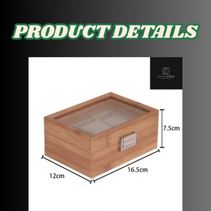 Boîte à montres en bois naturel écologique avec vitrine en verre pour 36, 10 ou 12 montres, organisateur de table durable - Product Image 5