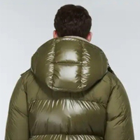 Veste matelassée à capuche pour homme RTS, couleur vert olive, avec doublure en fourrure, coupe-vent, en duvet, décontractée, pour l'hiver, coupe régulière, fermeture éclair, CP-MPJ-17