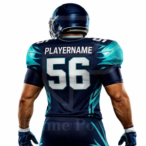 Meilleures ventes : Ensemble uniforme de football personnalisé avec nom du joueur, style américain, maillot et pantalon légers et respirants, tenue d'équipe par sublimation - Product Image 3