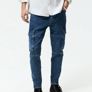 Autumn Summer Casual Denim Pants Plus Size <b>Men</b> High Waist Button Ripped <b>Jeans</b> Vintage Print Straight Style Slim Fit Low Colored - Product Image 1
