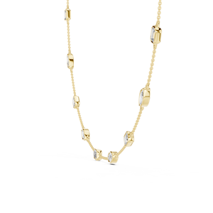 Collier de luxe en or jaune 18 carats avec diamant Aurora taille émeraude cultivé en laboratoire et serti clos - Product Image 3
