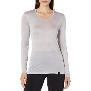 Women Running Compression Shirt Breathable Long Sleeve Fitness Base Layer <b>Top</b> Gym Training Yoga Workout Active Wear Adults Front - Product Image 4