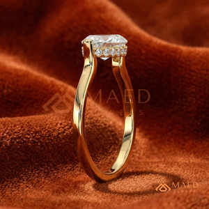 18K Gold Plated Marquise Moissanite <b>Solitaire</b> <b>Ring</b> moissanite Diamond Bridal Jewelry Women USA Luxury - Product Image 2