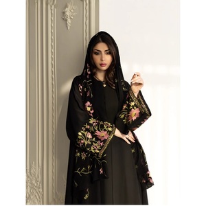 Abaya Larga para Mujer, Elegante y Moderna, con Bordado, Ropa Musulmana para Ramadán, Eid, Fiestas y Bodas - Product Image 1