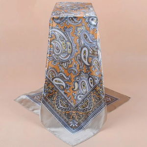 Foulard carré en soie de luxe pour femmes, 90x90cm, foulard en satin, bandana doux, hijab, foulard pour cheveux pour dames - Product Image 5