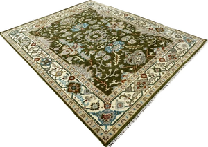 Alfombra de Lana Verde Beige Tejida a Mano, Alfombra Hecha a Mano de Estilo Turco Vintage, Alfombra Suave en Tonos Pastel para Sala de Estar - Product Image 2