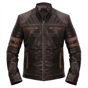 Blazer en cuir de vache véritable pour homme, coupe ajustée, formel, coupe-vent, imperméable, hiver, travail, personnalisé, OEM, vente en gros - Product Image 1
