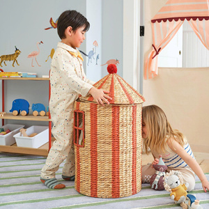 Water hyacinth basket woven into the shape of a <b>tent</b> Handmade Storage Basket Wholesale eco-friendly Made in Vietnam - Product Image 4
