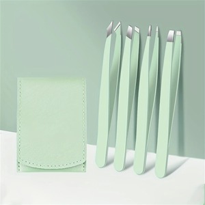 Juego de 4 Pinzas para Cejas de Acero Inoxidable Personalizadas, Pinzas para Depilación, Pinzas Rectas para Recortar las Cejas, Herramienta de Belleza - Product Image 2