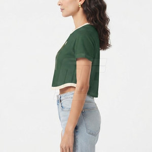 Camisetas cortas de moda para mujer, ajuste cómodo, material ligero, ideal para el gimnasio, entrenamiento y uso casual. - Product Image 3