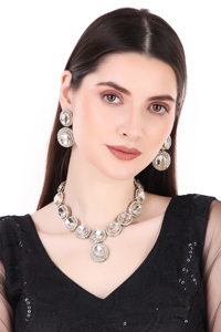 Silver Plated <b>Crystal</b> Rhinestone Necklace Earrings <b>Set</b> Women Classic Party Jewelry Alloy Bezel Setting Fashion Jewelry <b>Sets</b> - Product Image 6