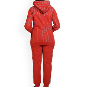 Survêtements de jogging pour femmes de haute qualité, taille personnalisée, pull oversize, survêtement rouge, haut long, motif uni, polaire, saison hivernale - Product Image 3