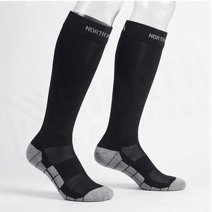 North Approach <b>Knee</b> <b>High</b> Running <b>Socks</b> Breathable Solid Black for Adults Summer Sport Wear - Product Image 3
