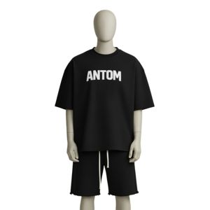 Conjunto de dos piezas de pantalones cortos y camiseta de manga corta holgados y de gran tamaño, de alta calidad, informales, para hombre, de marca, para la moda de verano. - Product Image 1