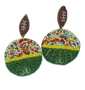 Pendientes de Aro de Lujo Ligero con Diseño de Hoja, Bordado Hecho a Mano, Cuentas de Semillas, Color Personalizado, para Boda, Fiesta, Festivos, Étnicos, de Moda - Product Image 2