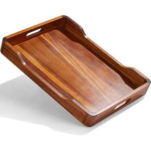 Best Modern Square Shaped Acacia <b>Wood</b> Serving <b>Tray</b> Metal Handle Handmade Customizable Color Design Eco-Friendly Multi-Purpose - Product Image 4
