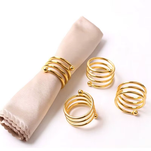 Modern Brass Napkin Rings Set 4.5cm Round Design Wedding <b>Table</b> Decoration Durable Gold Finish Napkin Ring Holders - Product Image 2