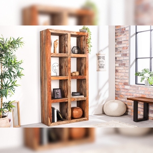 Étagère Vandana Elegant Spirit MAKASSAR 180cm en bois de Sheesham finition fumée 8 compartiments fabriquée à la main - Product Image 2