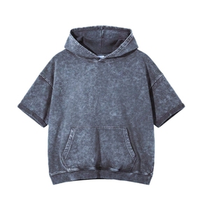 เสื้อฮู้ดแขนสั้นผู้ชายไซส์ใหญ่ ปรับแต่งได้ ผลิตจากผ้าฝ้าย 100% ซักแล้ว ระบายอากาศได้ดี คุณภาพสูง เหมาะสำหรับใส่ลำลองในฤดูหนาว - Product Image 3