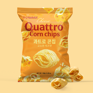 Chips de maïs Quattro Corn au fromage, texture ondulée à quatre couches, saveur de poudre de fromage, collation savoureuse, arôme noisette, à base de maïs, vente en gros - Product Image 4