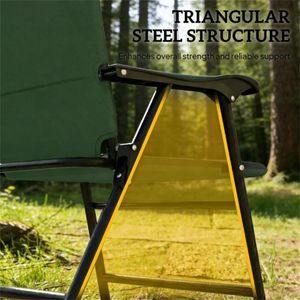 Set di Due Sedie Pieghevoli Verde Scuro per Terrazza, Campeggio o Giardino - Product Image 3