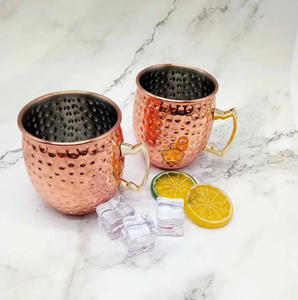 Tasses en cuivre massif martelé de style russe, vente en gros, tasses Moscow Mule, verres Moscow Mule en cuivre - Product Image 2