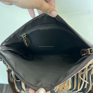 2025 bolso cruzado personalizado de cuero con flecos de vaquera occidental para mujer, bolso de hombro Floral de cuero de vaca - Product Image 6