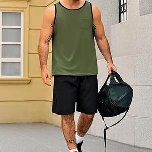 Camisetas sin mangas para hombre, deportivas, para gimnasio, camiseta muscular sin mangas, informal, básica, de verano, para fitness, con bolsillo, para culturismo - Product Image 5