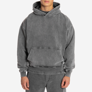 Sweat-shirts à capuche délavés pour hommes, prix de gros, automne, imperméables, respirants, en coton/fibre de bambou, fabriqués au Pakistan, haute qualité, écologiques - Product Image 1