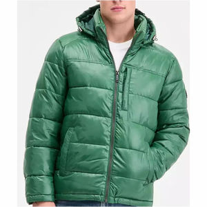 Veste matelassée verte personnalisée pour homme, avec capuche, imperméable, chaude, pour l'extérieur, style bomber, vente en gros de vêtements - Product Image 6