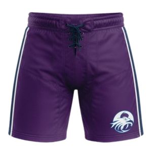Conjunto de Jersey y Pantalones Cortos Deportivos Sublimados en Morado para Hombre, Cuello en V, Rayas, Poliéster, Uniforme Deportivo, Ropa de Entrenamiento, Ropa Deportiva para Equipos - Product Image 4