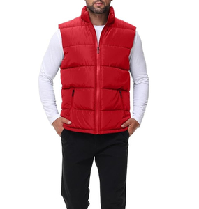 Custom High Quality Custom Logo Men's Canvas Puffer Vest-Lightweight Sleeveless Winter Outerwear Casual Waterproof Breathable - Product Image 1