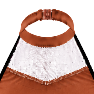 Haut court sans manches marron, blanc et noir pour cheerleading, uniforme de performance athlétique pour femmes et filles, entraînement d'équipe, sport - Product Image 4