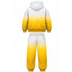 Conjunto Deportivo Oversize Tie-Dye para Mujer de Sigma Gamma Rho, Chaqueta con Capucha Blanca y Dorada y Pantalones Jogger, Moda Personalizada para Hermandades Griegas - Product Image 2