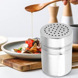 Contenedores de condimentos de acero inoxidable superventas dragado sal azúcar especias pimentero cubierta giratoria suministros de utensilios de cocina - Product Image 6
